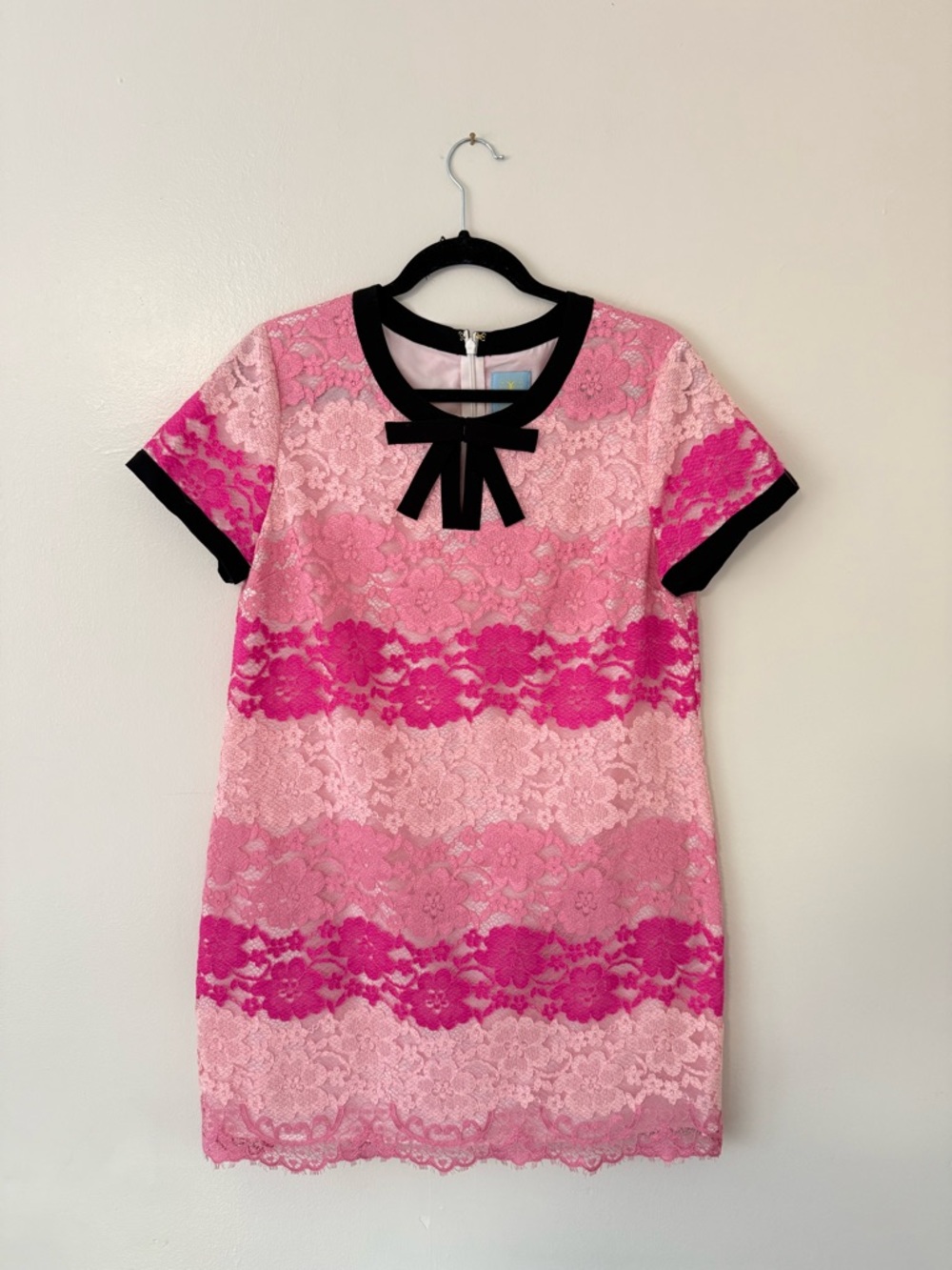 Cece Brandy Pink Lace Shift Dress Womens  Size 12P Twee Coquette Mini Dress Y2K - Picture 2 of 11